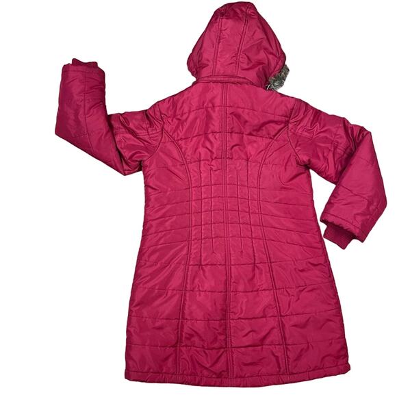 Susan Graver Long Red Hooded Women’s Jacket Coat Size Small - Picture 2 of 7